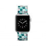 Brățară din silicon cu model negru pentru Apple Watch 42mm / 41mm / 40mm / 38mm - alb