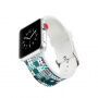 Brățară din silicon cu model negru pentru Apple Watch 42mm / 41mm / 40mm / 38mm - alb