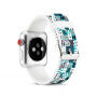 Brățară din silicon cu model negru pentru Apple Watch 42mm / 41mm / 40mm / 38mm - alb