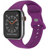 Curea din silicon cu cataramă fluture pentru Apple Watch 42mm / 41mm / 40mm / 38mm - violet