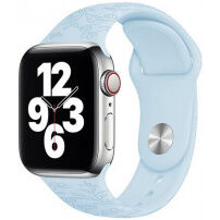 Curea din silicon cu model de flori pentru Apple Watch Ultra 49mm / 46mm / 45mm / 44mm / 42mm - albastru pastelat