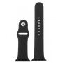 Curea din silicon cu carcasă cu sticlă călită pentru Apple Watch 38mm - negru