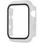 Curea din silicon cu carcasă cu sticlă călită pentru Apple Watch 38mm - alb