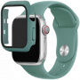 Curea din silicon cu carcasă cu sticlă călită pentru Apple Watch 38mm - petrol