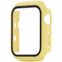 Curea din silicon cu carcasă cu sticlă călită pentru Apple Watch 38mm - galben