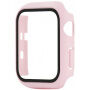 Curea din silicon cu carcasă cu sticlă călită pentru Apple Watch 38mm - oldpink