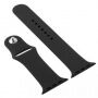 Curea din silicon cu carcasă cu sticlă călită pentru Apple Watch 42mm - negru
