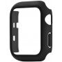 Curea din silicon cu carcasă cu sticlă călită pentru Apple Watch 42mm - negru