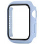 Curea din silicon cu carcasă cu sticlă călită pentru Apple Watch 41mm / 40mm - albastru deschis