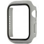 Curea din silicon cu carcasă cu sticlă călită pentru Apple Watch 45mm / 44mm - gri