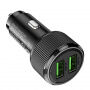 Încărcător auto cu două porturi USB-A Hoco NZ14 Guerrero 36W - neagră