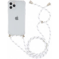 Husă transparentă cu ?nur pentru iPhone 12 / 12 Pro - alb-negru