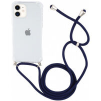 Husă transparentă cu ?nur pentru iPhone 11 - albastru închis