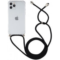 Husă transparentă cu șnur pentru iPhone 11 Pro Max - negru