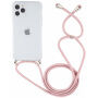 Husă transparentă cu ?nur pentru iPhone 11 Pro Max - roz auriu