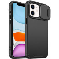 Husă mată cu capac glisant pentru camera foto pentru iPhone 11 - negru