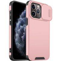 Husă mată cu capac glisant pentru camera foto pentru iPhone 11 Pro Max - roz