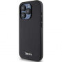 Carcasă DKNY Silver Metal Logo cu MagSafe pro iPhone 15 Pro - negru