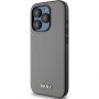 Carcasă DKNY Silver Metal Logo cu MagSafe pro iPhone 15 Pro - gri
