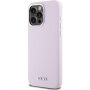 Carcasă din silicon DKNY Silver Metal Logo cu MagSafe pro iPhone 15 Pro Max - roz
