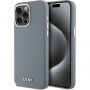 Carcasă din silicon DKNY Silver Metal Logo cu MagSafe pro iPhone 15 Pro Max - gri