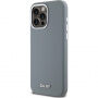 Carcasă din silicon DKNY Silver Metal Logo cu MagSafe pro iPhone 15 Pro Max - gri