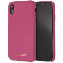 Carcasă Guess Silicone Gold Logo case, pentru iPhone XR - roz
