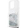 Carcasă DKNY Liquid Glitter Arch Logo pentru iPhone 14 Pro Max - argintiu