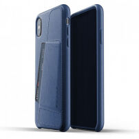 Husă Mujjo Full Leather Wallet, pentru iPhone XS Max - albastru