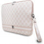 Geantă laptop DKNY Checkered Pattern and Stripe pentru iPad de cel mult 13" / MacBook de cel mult 14" - roz