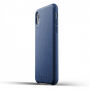 Husă Mujjo Full Leather, pentru iPhone XR - albastru