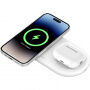 Suport magnetic de încărcare BELKIN BOOST CHARGE PRO Qi2 2in1 pentru iPhone / AirPods - alb
