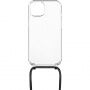 Husă transparentă cu șnur FIXED Pure Neck pentru iPhone 14 Plus - negru