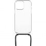 Husă transparentă cu șnur FIXED Pure Neck pentru iPhone 14 Pro Max - negru