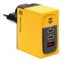 Tactical Nett Warrior GaN adaptor de alimentare USB-A / 2x USB-C 100W pentru iPhone / iPad / MacBook / iPod / AirPods - galben