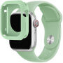 Curea din silicon cu carcasă din silicon pentru Apple Watch 45mm / 44mm - verde