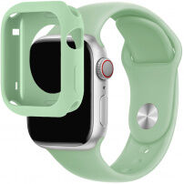 Curea din silicon cu carcasă din silicon pentru Apple Watch 45mm / 44mm - verde