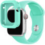 Curea din silicon cu carcasă din silicon pentru Apple Watch 45mm / 44mm - albastru