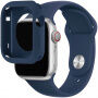 Curea din silicon cu carcasă din silicon pentru Apple Watch 45mm / 44mm - albastru închis