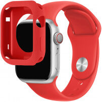 Curea din silicon cu carcasă din silicon pentru Apple Watch 41mm / 40mm - ro?u