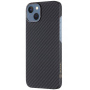 Husă cu model din fibră de carbon și MagSafe Tactical Aramid pentru iPhone 13 - gri închis