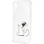 Carcasă Karl Lagerfeld Fun Choupette No Rope Hard Case, pentru iPhone XS Max - transparent