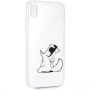 Carcasă Karl Lagerfeld Fun Choupette No Rope Hard Case, pentru iPhone XS Max - transparent