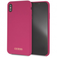 Carcasă Guess Silicone Gold Logo case, pentru iPhone XS Max - roz