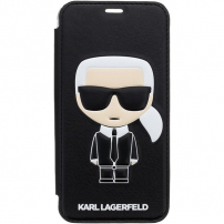 Husă Karl Lagerfeld Ikonik Book, pentru iPhone X / XS - negru