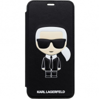 Husă Karl Lagerfeld Ikonik Book, pentru iPhone XS Max - negru