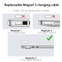 Adaptor de încărcare magnetic USB-C PD 100W / MagSafe 3 pentru MacBook - argintiu