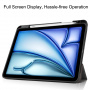 Husă din piele PU cu compartiment pentru Apple Pencil și funcție sleep pentru iPad Air 11" (2024-2026) - gri