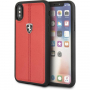 Husă din piele Ferrari Heritage Stripe Hard FEHDEHCPXRE iPhone X/XS, roșu