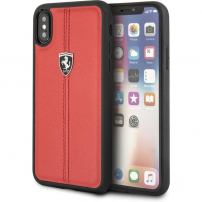 Husă din piele Ferrari Heritage Stripe Hard FEHDEHCPXRE iPhone X/XS, roșu